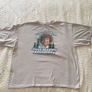 Bob Ross T-Shirt No Mistakes Just Happy Accidents Gently Loved 2XL Unisex